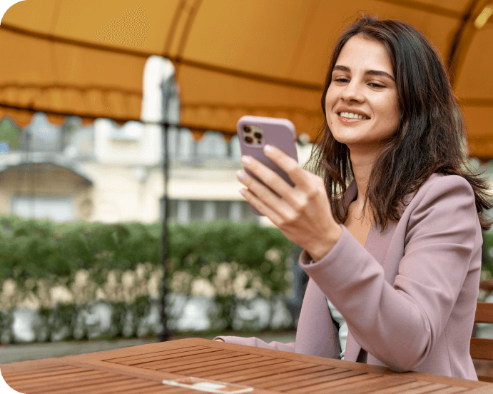 Woman using phone